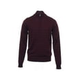 thumbnail image 1 of Perry Ellis Wine Horizontal Striped Half Zip Sweater , Size Small, 1 of 4
