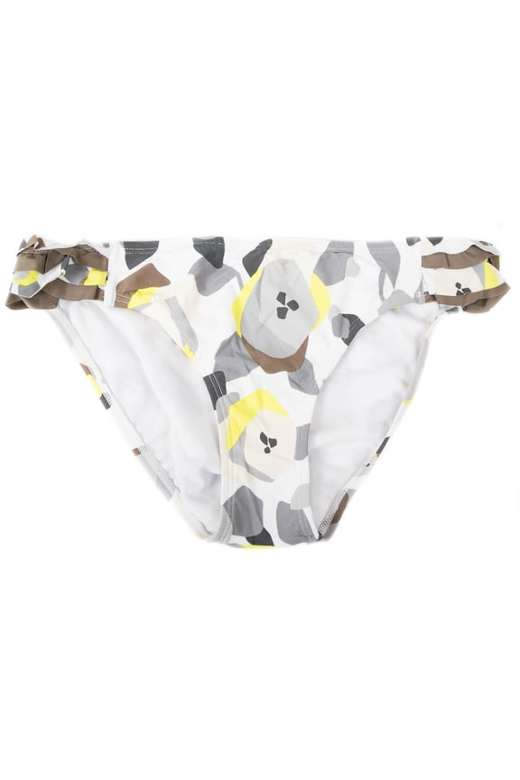 Women's Ruffle Geometric Print Bikini Swim Bottom