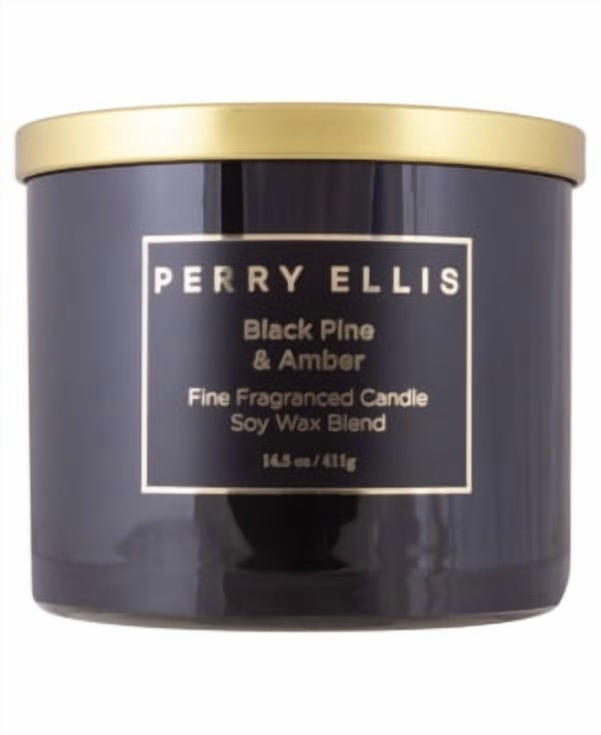 Perry Ellis cpebpa145 14.5 oz Soy Wax Blend 3 Wick Candle - Black Pine & Amber