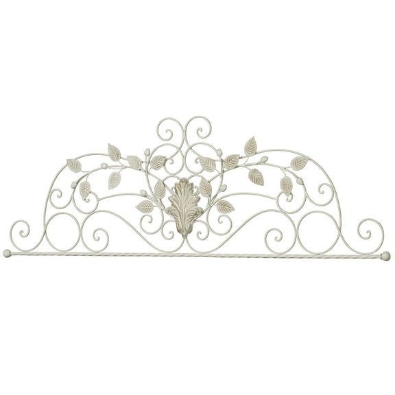 Perry Ivory Scrollwork Door Topper 47 Inches Wide