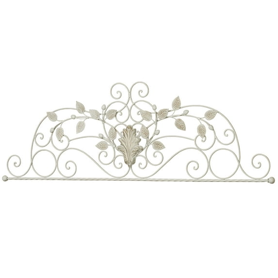 Perry Ivory Scrollwork Door Topper 47 Inches Wide