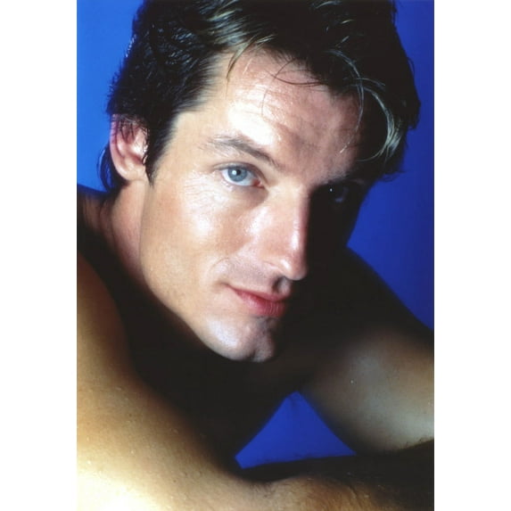 Perry King in Close Up Portrait with Blue Background Photo Print (24 x 30)