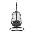 thumbnail image 1 of Perry Outdoor Wicker Hanging Chair with Stand, Gray and Dark Gray, 1 of 8