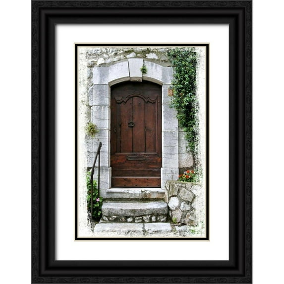 Perry, Rachel 13x18 Black Ornate Wood Framed with Double Matting Museum Art Print Titled - Doors of Europe XVIII