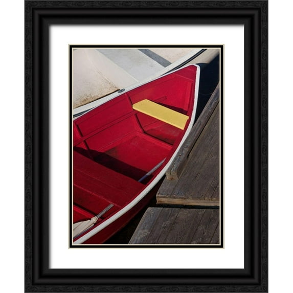 Perry, Rachel 19x24 Black Ornate Wood Framed with Double Matting Museum Art Print Titled - Row Boats VI