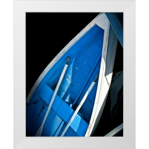 Perry, Rachel 20x24 White Modern Wood Framed Museum Art Print Titled - Wooden Rowboats XVI