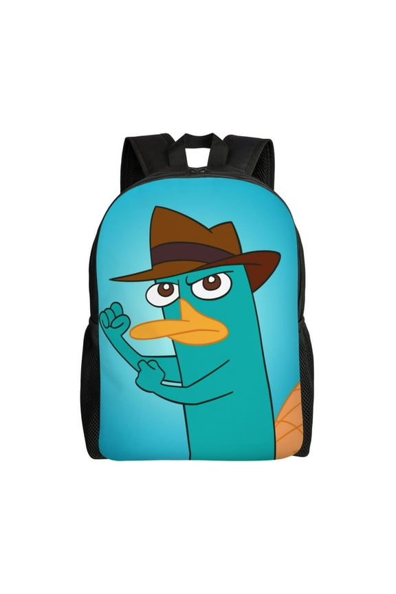 Perry The Platypus Backpack Fashion Casual Unisex Laptop Computer Daily Bookbag Cartoon School Hiking Work Business Travel Daypacks