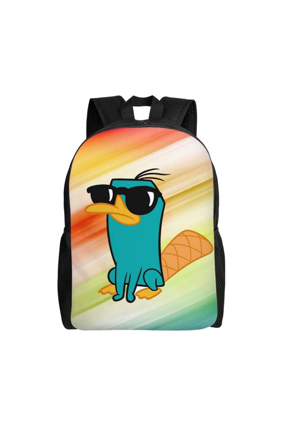 Perry The Platypus Backpack Fashion Casual Unisex Laptop Computer Daily Bookbag Cartoon School Hiking Work Business Travel Daypacks