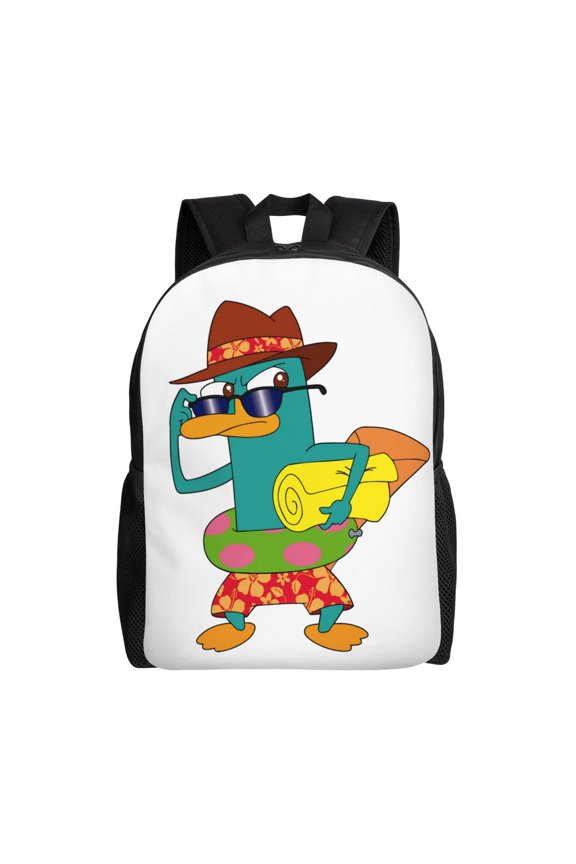 Perry The Platypus Backpack Fashion Casual Unisex Laptop Computer Daily Bookbag Cartoon School Hiking Work Business Travel Daypacks