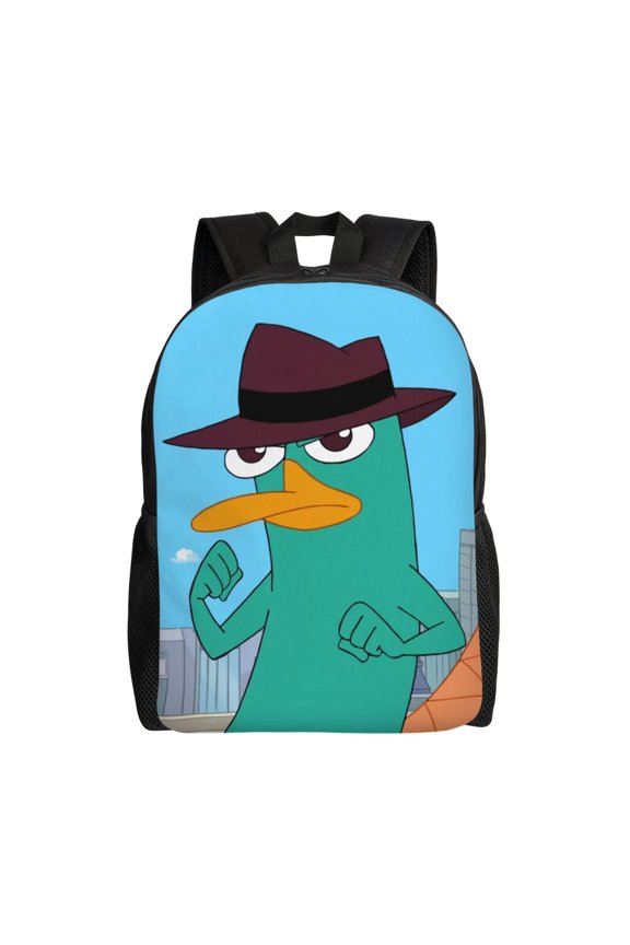 Perry The Platypus Backpack Fashion Casual Unisex Laptop Computer Daily Bookbag Cartoon School Hiking Work Business Travel Daypacks