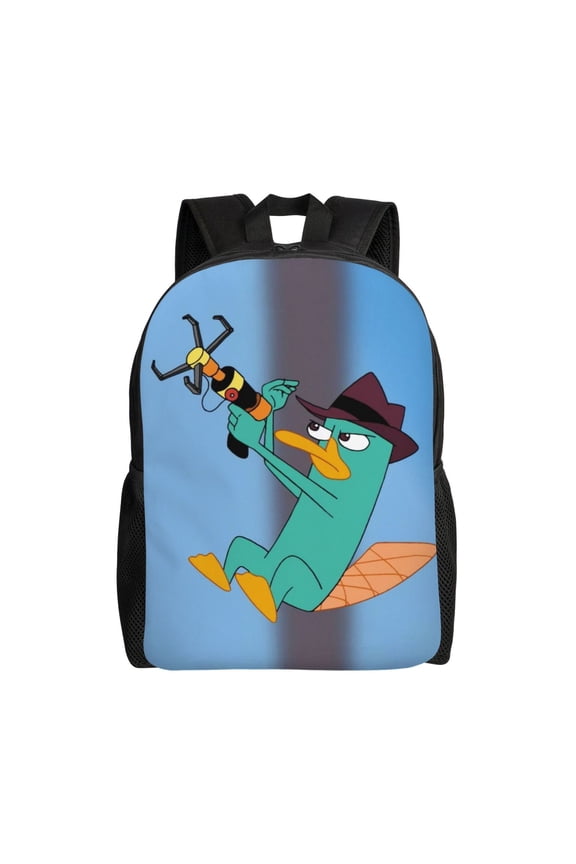 Perry The Platypus Backpack Fashion Casual Unisex Laptop Computer Daily Bookbag Cartoon School Hiking Work Business Travel Daypacks