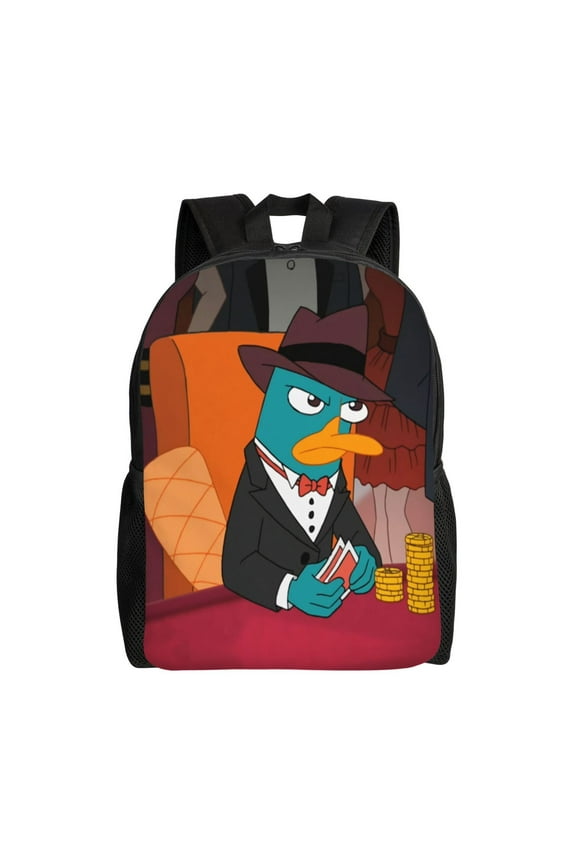 Perry The Platypus Backpack Fashion Casual Unisex Laptop Computer Daily Bookbag Cartoon School Hiking Work Business Travel Daypacks