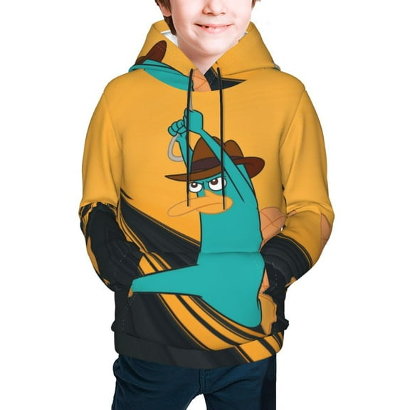 Perry The Platypus Teen Boys Girls Hoodies 3D Printed Cool Long Sleeve Hooded Pullover Lightweight Sweatshirt for Kids Youth
