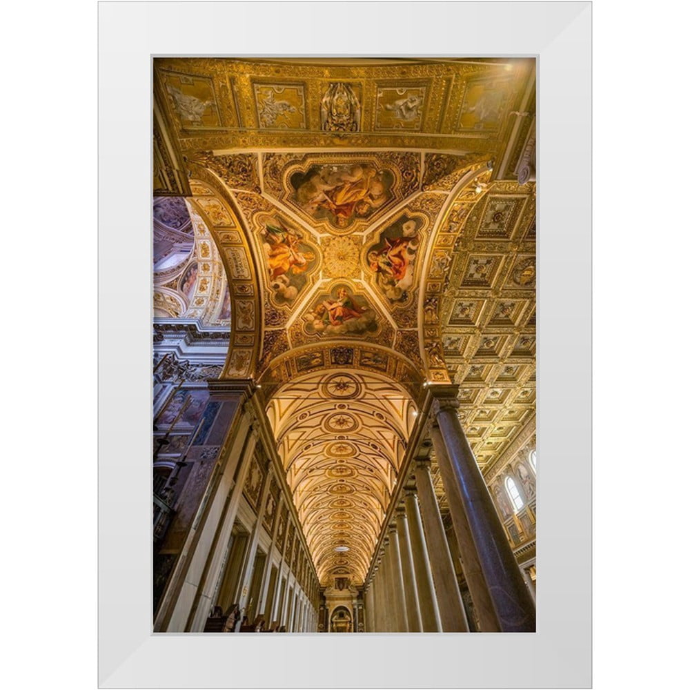 Perry, William 11x14 White Modern Wood Framed Museum Art Print Titled - Santa Maria Maggiore-Rome-Italy Built 422-432-in honor of Virgin Mary