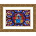 thumbnail image 1 of Perry, William 14x11 Gold Ornate Wood Framed with Double Matting Museum Art Print Titled - Virgin Mary-Jesus Christ stained glass-Notre Dame Cathedral-Paris-France, 1 of 4