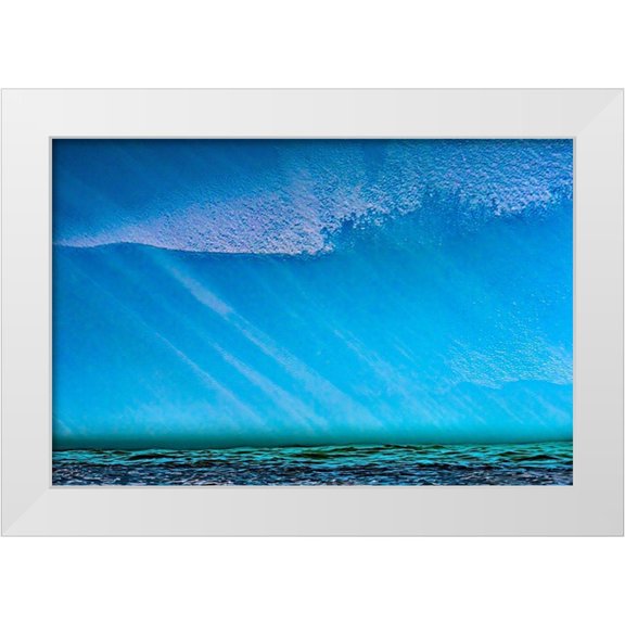 Perry, William 14x11 White Modern Wood Framed Museum Art Print Titled - Blue iceberg blue green sea water closeup abstract background Charlotte Bay-Antarctica