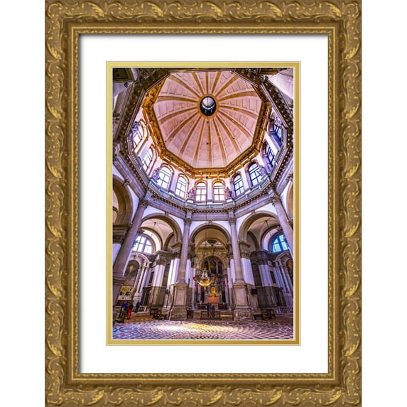 Perry, William 17x24 Gold Ornate Wood Framed with Double Matting Museum Art Print Titled - Santa Maria della Salute Church-Venice-Italy-Competed in 1681