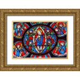 thumbnail image 1 of Perry, William 32x23 Gold Ornate Wood Framed with Double Matting Museum Art Print Titled - Virgin Mary-Angels stained glass-Notre Dame Cathedral-Paris-France, 1 of 4