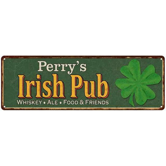 Perry's Irish Pub Metal Sign Bar Man Cave 6x18 106180010214