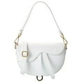 thumbnail image 1 of Persaman New York Ayla Leather Saddle Bag, White, 1 of 4