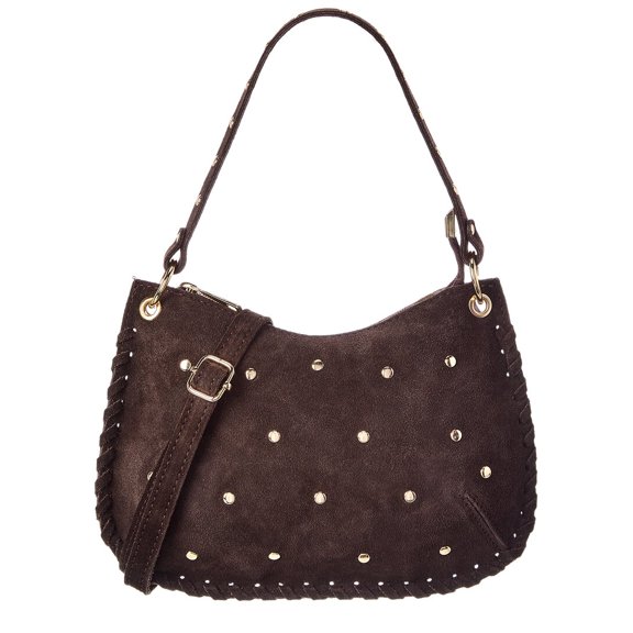 Persaman New York Grazia 42 Studded Leather Shoulder Bag, Brown