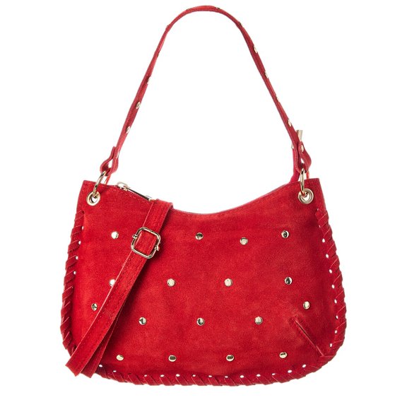Persaman New York Grazia 42 Studded Leather Shoulder Bag, Red