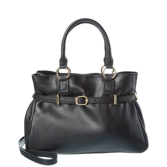 Persaman New York Leather Shoulder Bag, Black