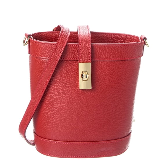 Persaman New York Maxine16 Leather Bucket Bag, Red