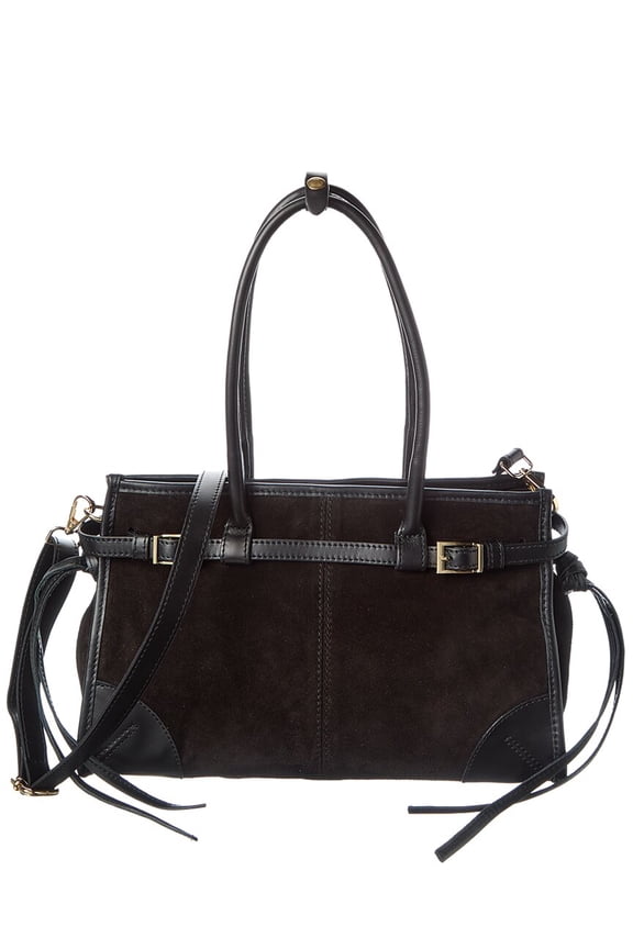 New York Sadie Suede Tote, Black