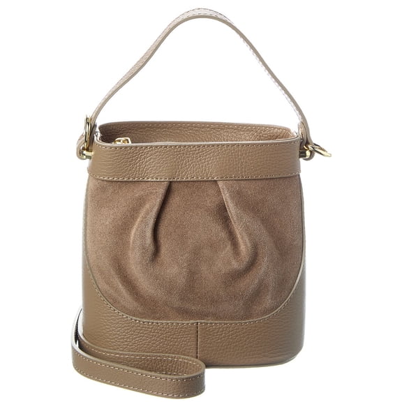 Persaman New York Suede And Leather Bucket Bag, Brown