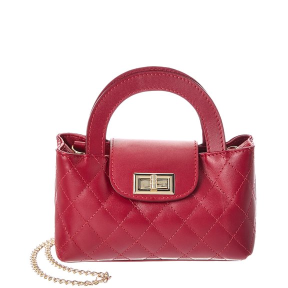 Persaman New York Sveva 42 Quilted Leather Top Handle Bag, Red