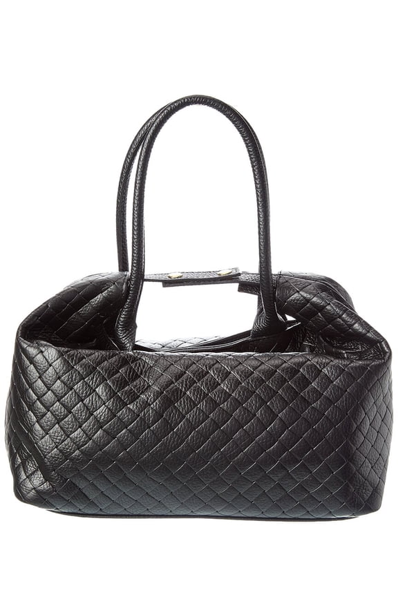 New York Zoey16 Embossed Leather Tote, Black