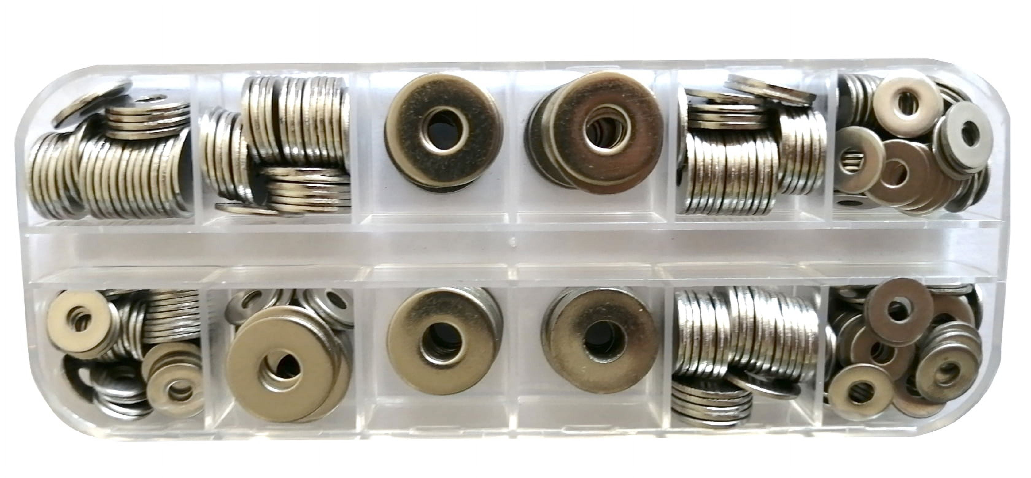 Persberg 300pcs Back_up Rivets Washers Assortment kit, Multiple Stainless Steel Sizes Washers