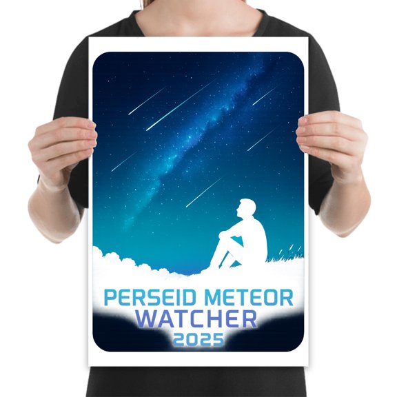 Perseid Meteor Shower Poster - Wall Decor for Stargazers Gift