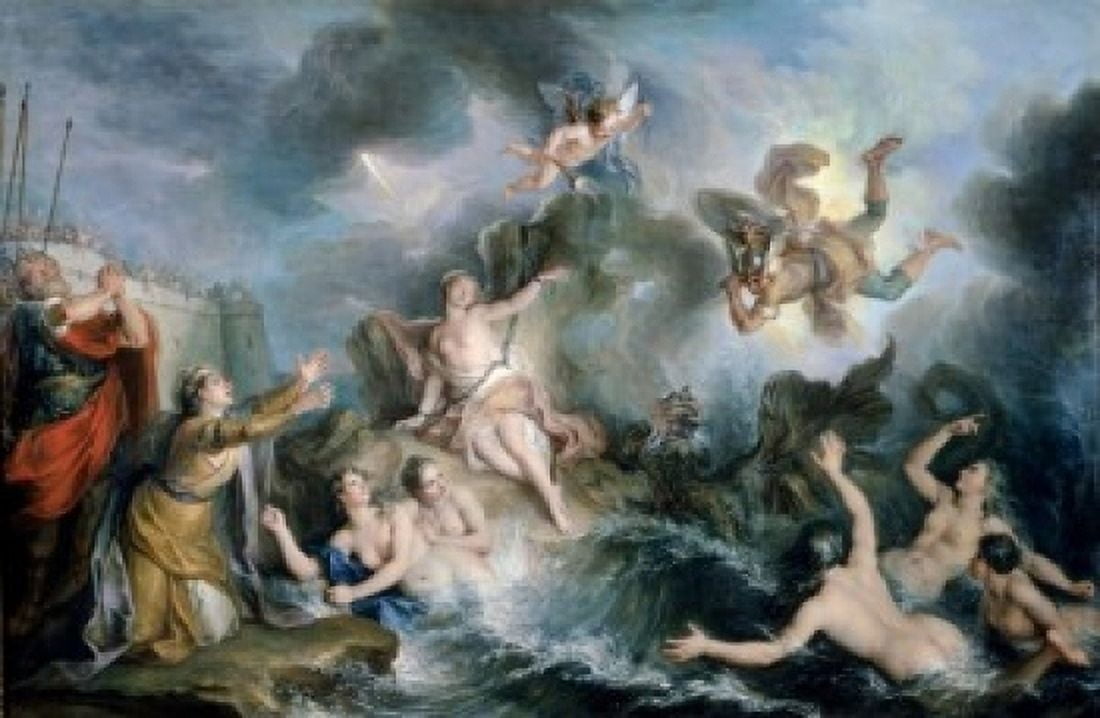 Perseus Rescues Andromeda (Persee Deliverant Andromede) Charles Antoine Coypel (1694-1752French) Musee du Louvre Paris Canvas Art - Charles Antoine Coypel (24 x 36)