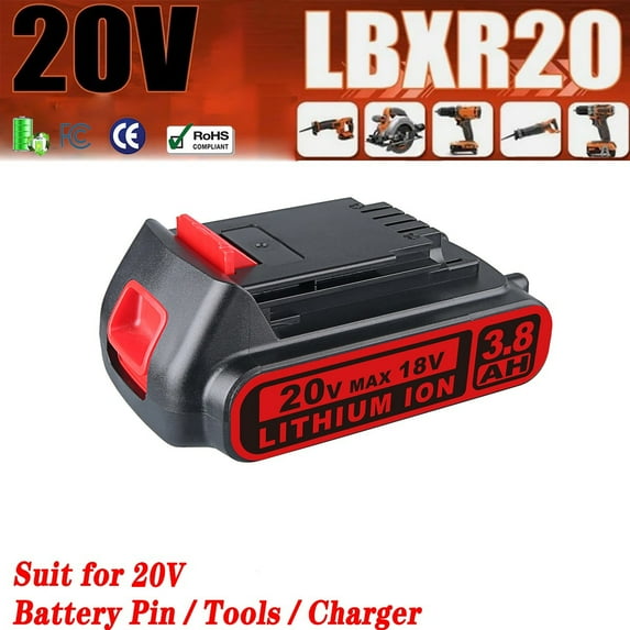 Persever 1Pc 3.8Ah LBXR20 Li-on Battery Replace for Black & Decker 20V LB20 LBX20 LBX4020 Battery Pin,Compatible with LBXR2020 LB2X4020-OPE Power Tools