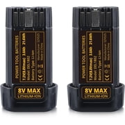 Persever 2Pack 3000mAh 8V DCB080 Li-on Battery Replacement for Original 8Volt Battery DW4390 DCF680 DCF680N1 DCF680N2 DCF680G2,Compatible with Cordless Power Tools