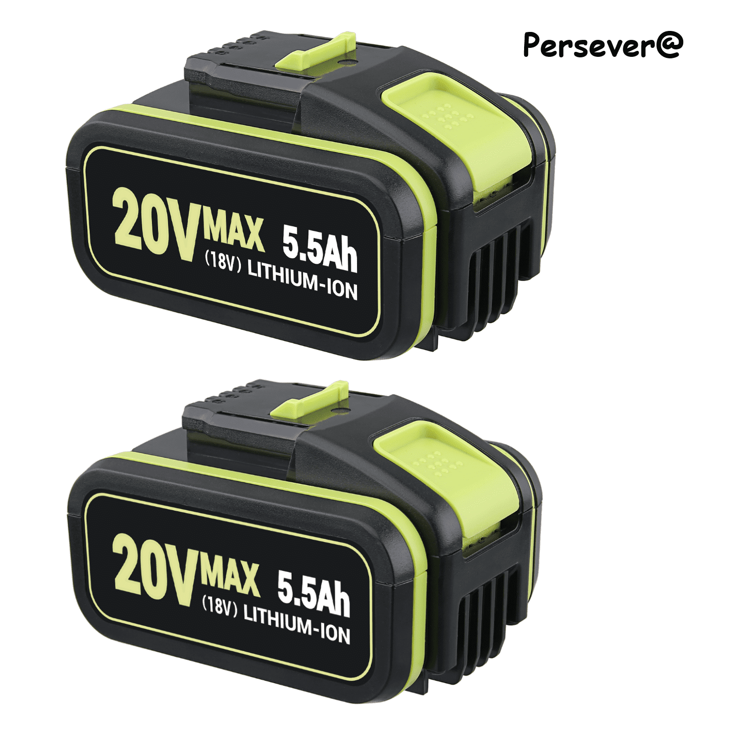 Persever for Worx WXL1810A 18V 20V max Battery Li ion 5.5Ah WA3551 2Pack