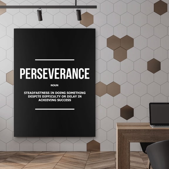 Perseverance Definition Motivational Typography Inspirational Quote Poster