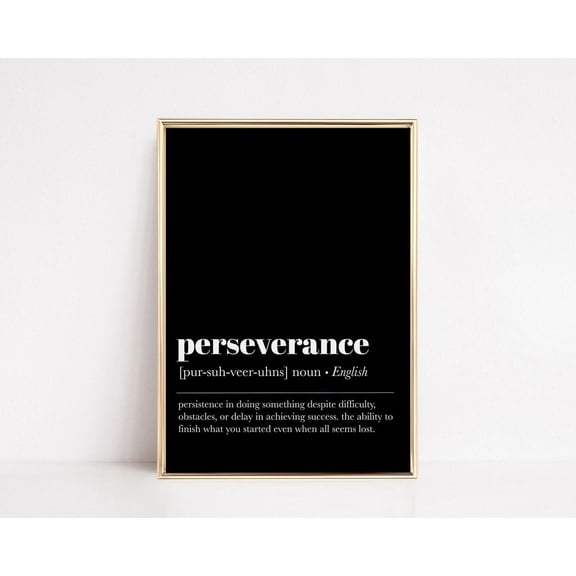 Perseverance Definition Office Wall Art Motivational Decor Modern Home Office Decor Wall Art, Modern Wall Decor, 12x18 UNFRAMED