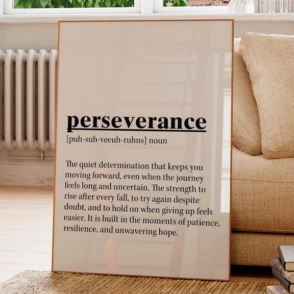 Perseverance Definition Print Office Decor Gift For Him Home Decor Office Wall Art