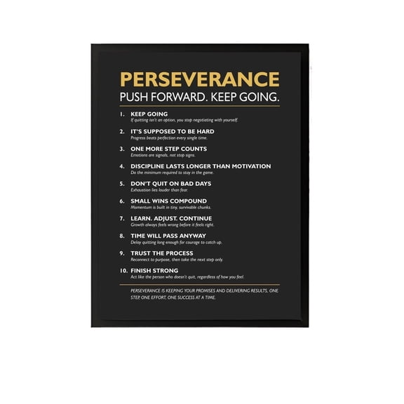 Perseverance Inspirational Poster Character Education Chart for Classroom Counseling Office Social Emotional Learning