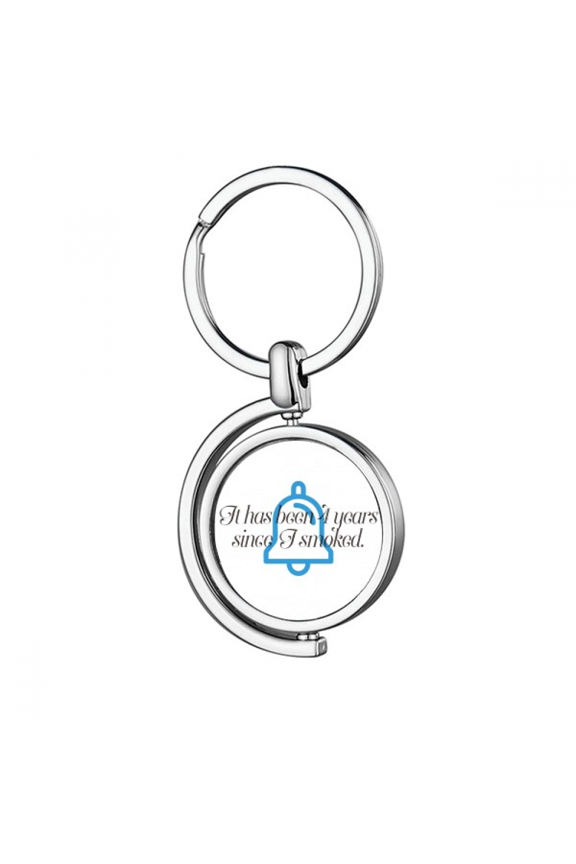 Perseverance Prohibiting Smoking Time Rotating Keychain Metal Keyring Holder