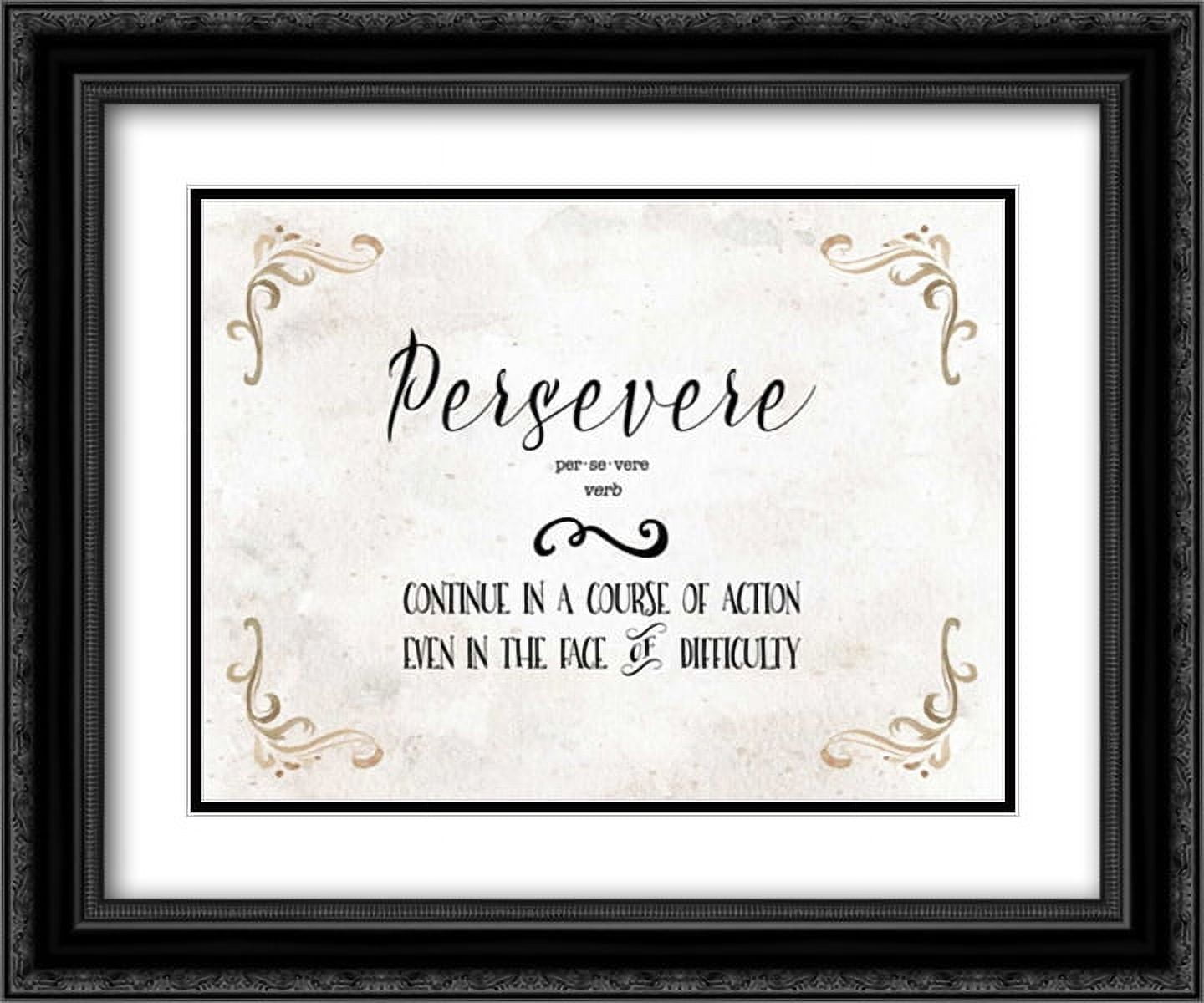 Persevere Definition 2x Matted 24x20 Black Ornate Framed Art Print by