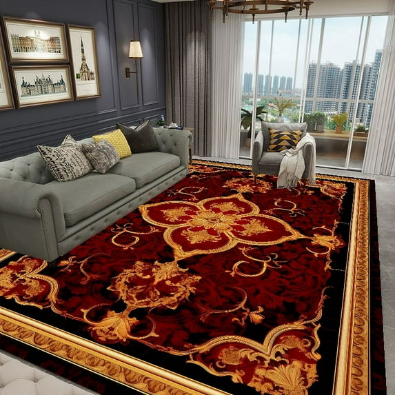 Persian American Retro Carpet Large Area Living Room ration Home Ethnic Style Bedroom Rug Thicken Fl