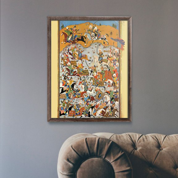 Persian Battle Scene Traditional Persian Miniature Travel Portrait Decor Unframed Paper Print