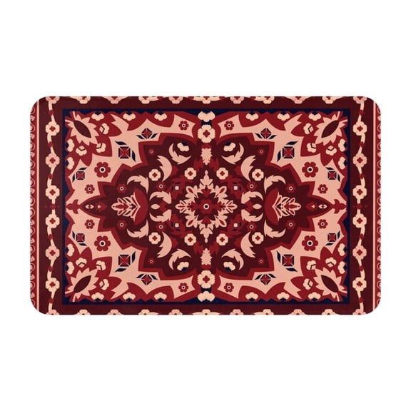 Persian Carpet Indian Arabesque Abstract Front Door Mat Doormat Non Slip Bath Mats 20x31.5 Inch Bathroom Rug Entryway Carpet