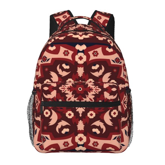 Persian Carpet Indian Arabesque Abstract Laptop Backpack Travel Rucksack for Teens Adults, Fits 15-inch Notebook