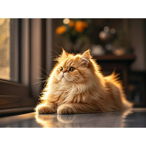 Persian Cat Canvas Wall Art Framed Canvas Paintings Poster Prints Wall Art for Bedroom Living Room Bathroom Office Dining Room Restaurant Hotel Home Wall Decor 12x16 Inch