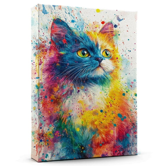 Persian Cat Classic Tabby Canvas Wall Art Animal Decor, Persian Cat Classic Tabby Canvas Prints Wild Animal Artwork for Living Room Bedroom Office 190HD834